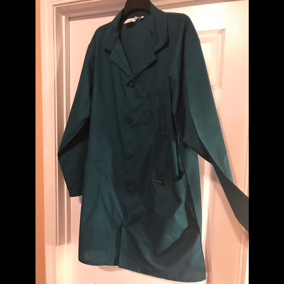 LAB COAT RMF SCRUBS POPLIN UNISEX DARK GREEN - Picture 5 of 7